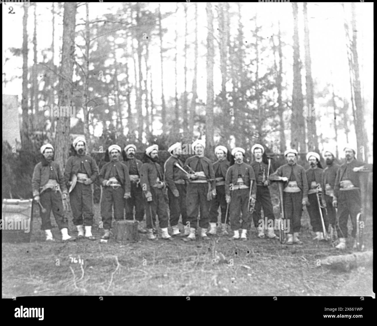Brandy Station, Va. Band of the 114th Pennsylvania Infantry (Zouaves), Civil War Photographs 1861-1865 Stock Photo