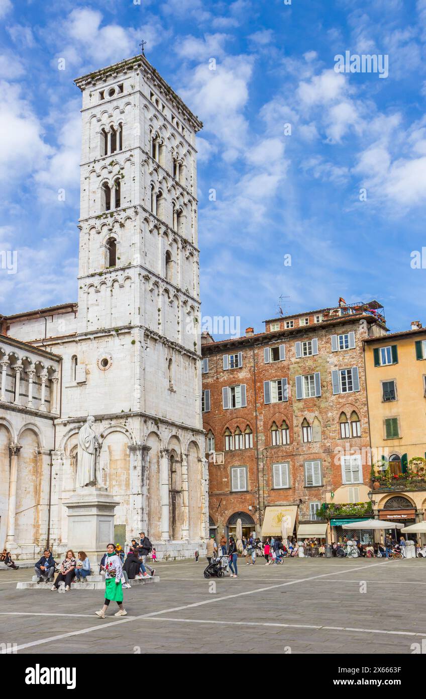 Historic San Michele church on the square in Lucca, Italy Stock Photo