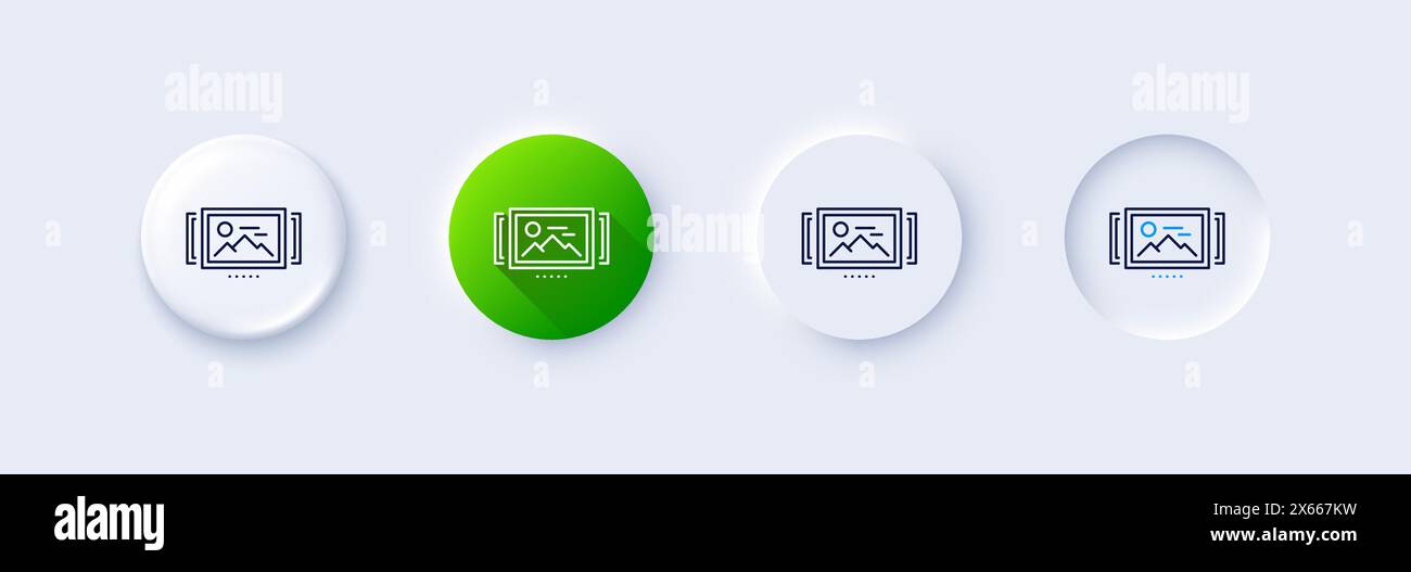 Image carousel line icon. Photo thumbnail sign. Line icons. Vector ...