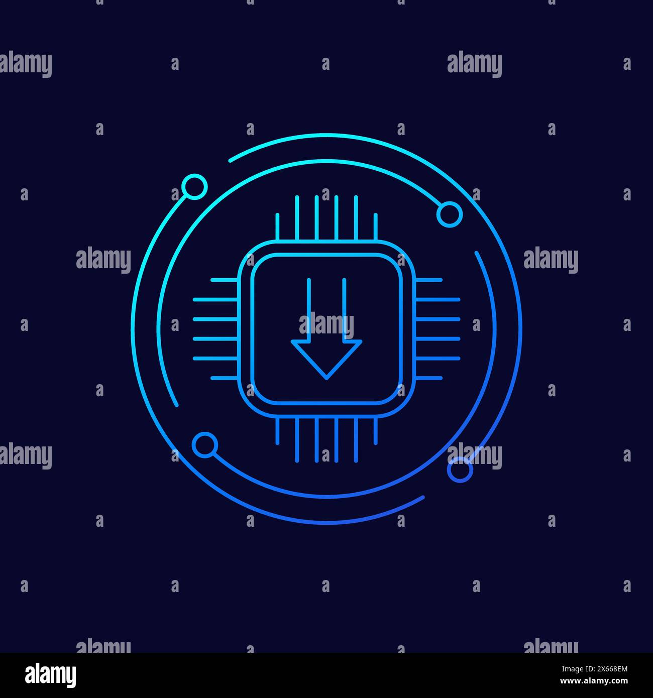 firmware update icon, linear design Stock Vector