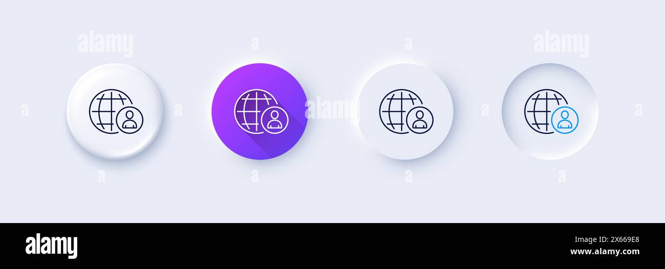 International business recruitment line icon. Line icons. Vector Stock Vector