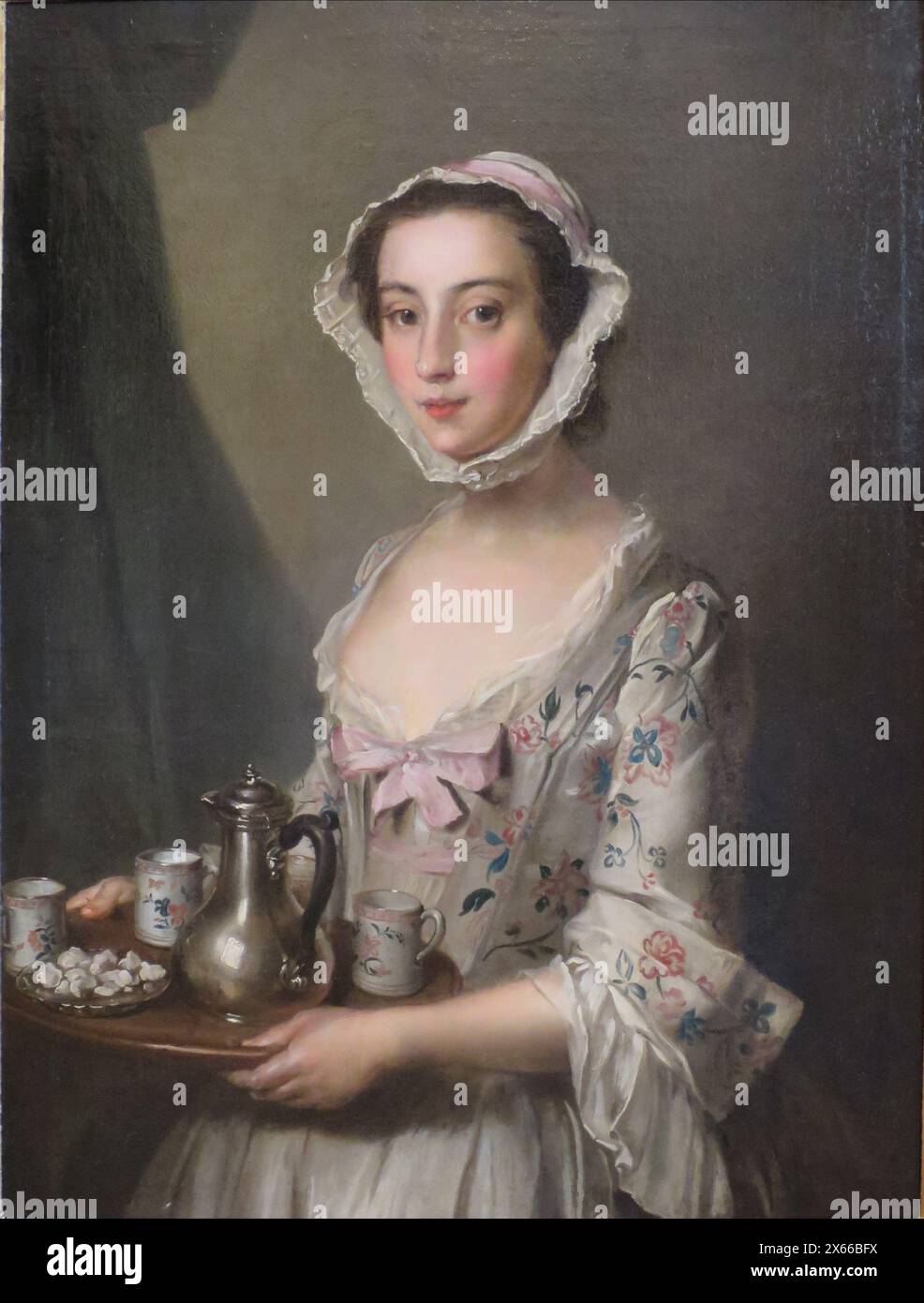 Girl with a Tray, late 1740s, Hermitage Museum, Saint Petersburg Philippe Mercier Stock Photo
