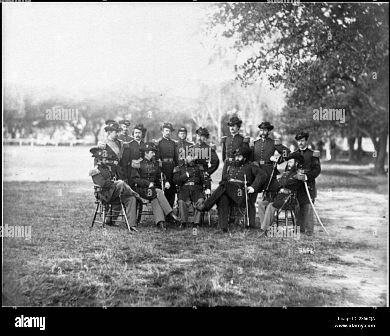 Fort Monroe, Va. Officers of 3d Pennsylvania Heavy Artillery, Civil War Photographs 1861-1865 Stock Photo