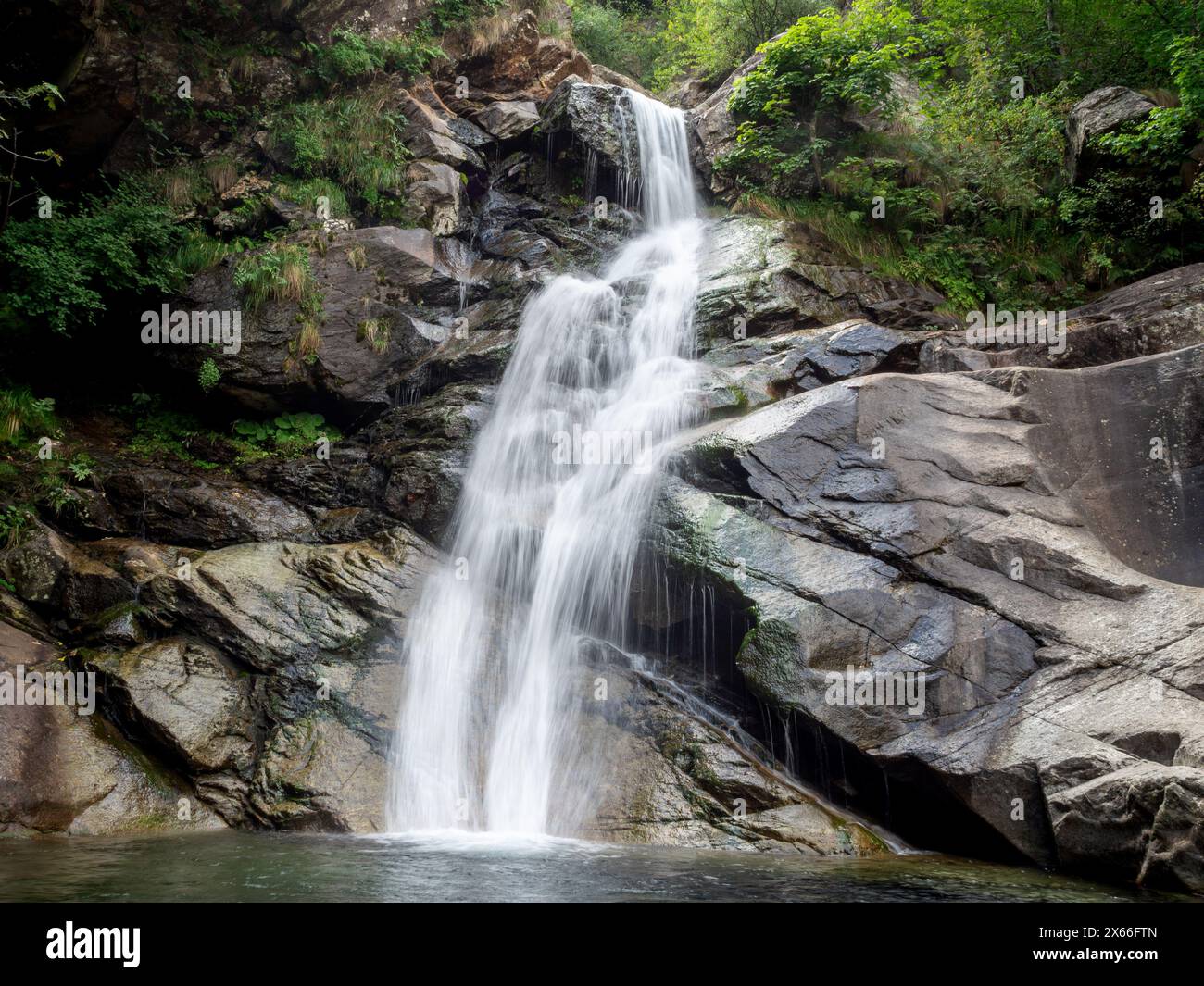 Long exposure shot of a beautiful waterfall formed by the Burdeiver ...