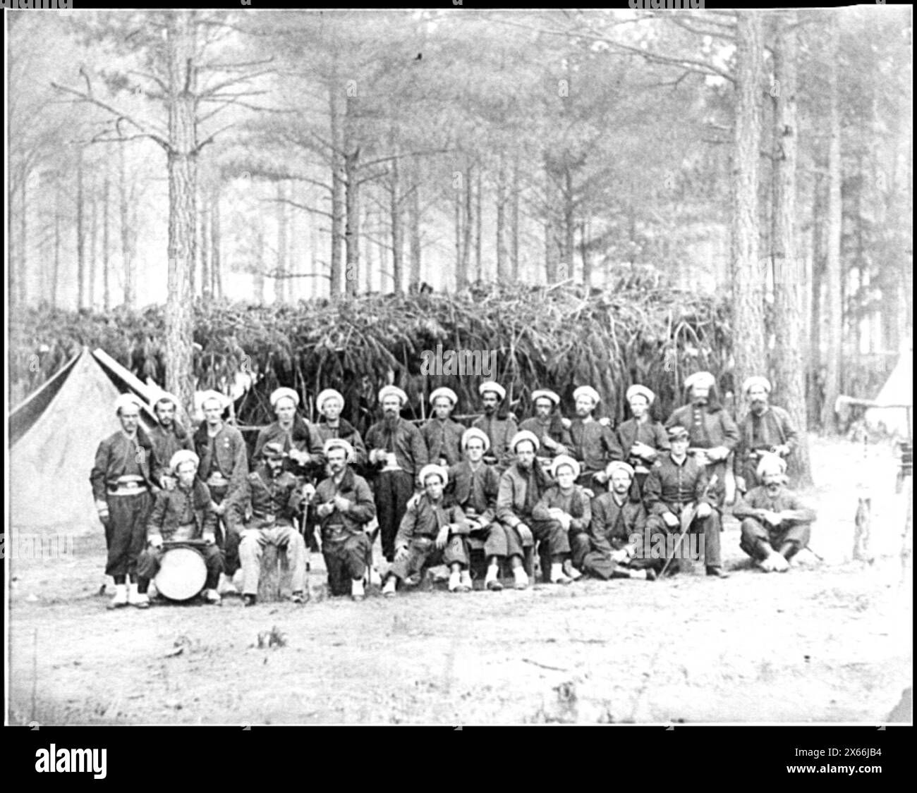 Petersburg, Va. Company H, 114th Pennsylvania Infantry (Zouaves), Civil War Photographs 1861-1865 Stock Photo