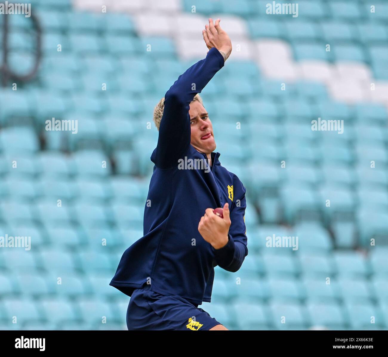 Oval, England. 13 May, 2024. Jacob Bethell of Warwickshire County Cricket Club before the Vitality County Championship match between Surrey CCC and Warwickshire CCC. Credit: Nigel Bramley/Alamy Live News Stock Photo