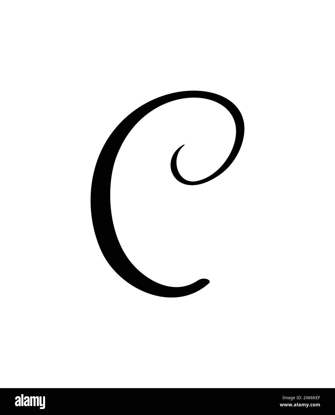 Vector calligraphy hand drawn letter C logo. Script font. Handwritten ...