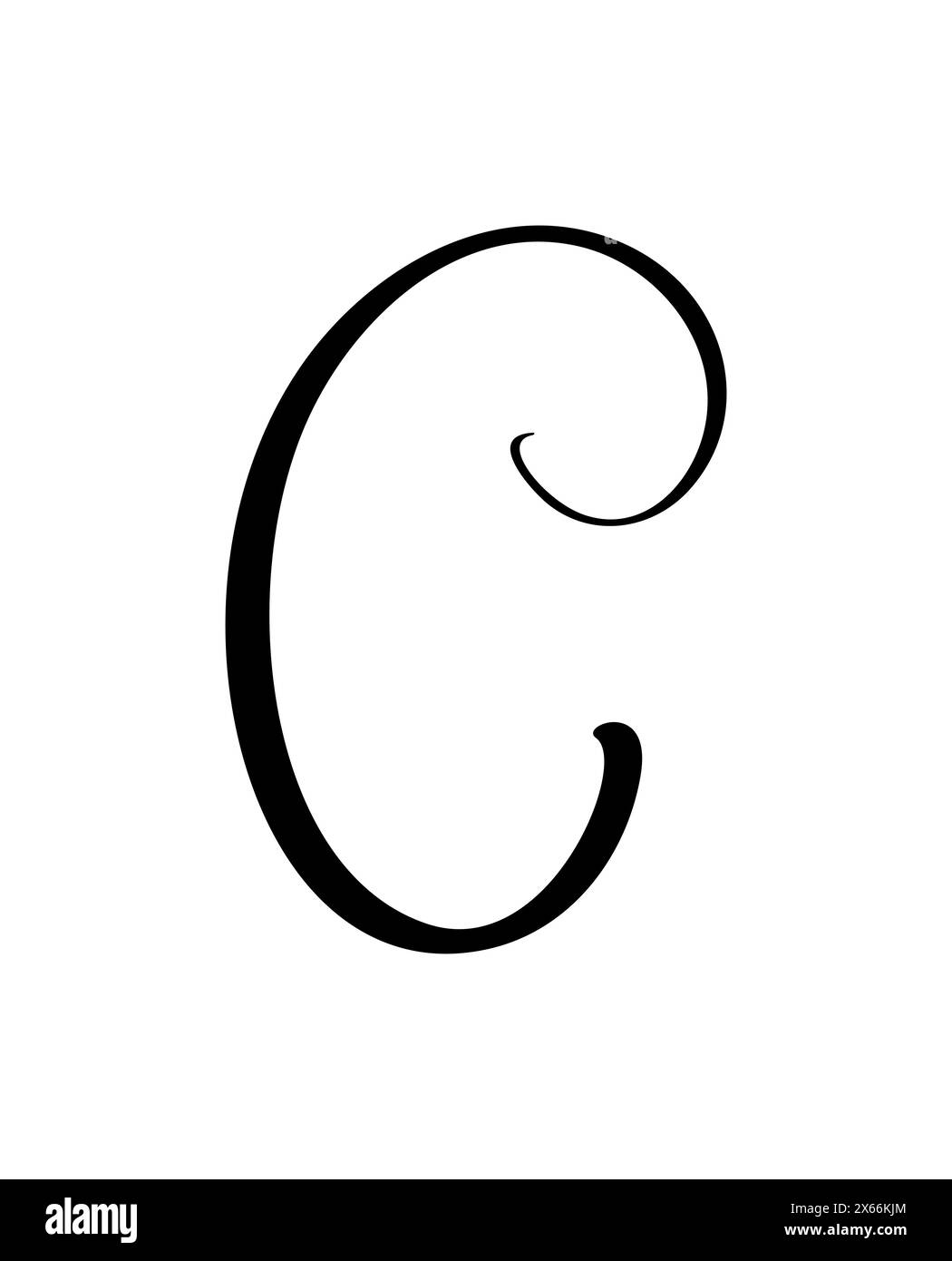 Vector calligraphy hand drawn letter C logo. Script font. Handwritten ...