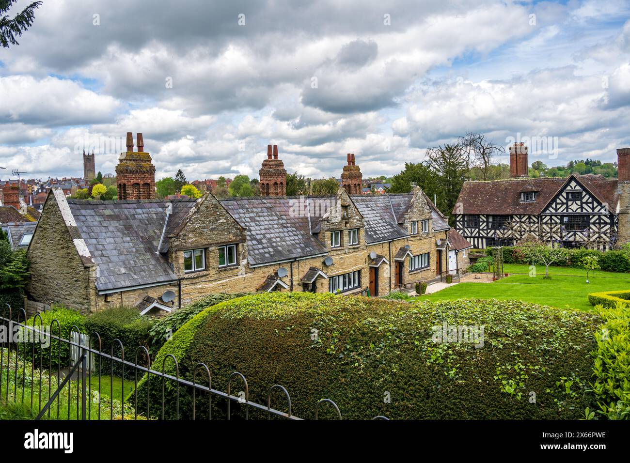 The view from St Giles churchyard, showing St Giles Hospital and The ...