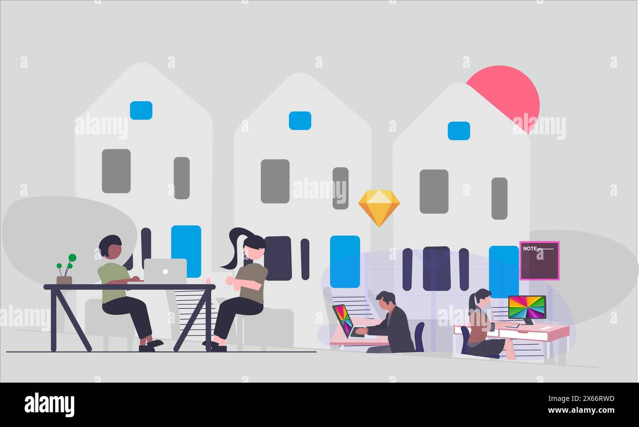 Wall modern office building Stock Vector Images - Alamy