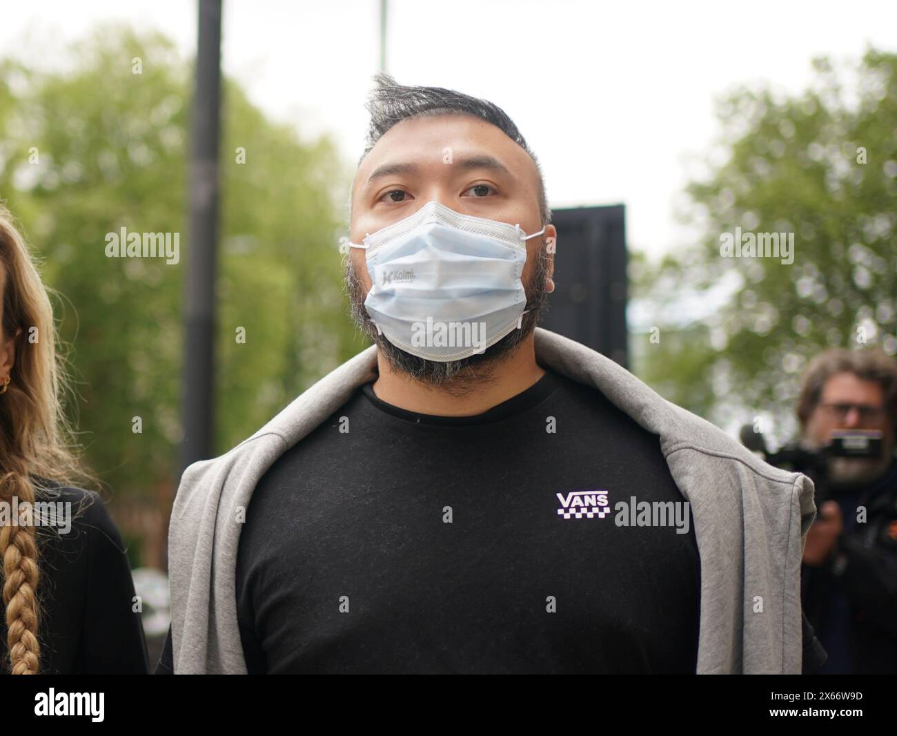 Chi Leung Wai leaves Westminster Magistrates' Court, central London, where he was freed on bail after appearing charged under the National Security Act of assisting a foreign intelligence service in Hong Kong. Chi Leung (Peter) Wai, 38, of Staines-upon-Thames, Matthew Trickett, 37, of Maidenhead, and Chung Biu Yuen, 63, of Hackney, have each been charged with assisting a foreign intelligence service, contrary to section 3(1) and (9) of the National Security Act 2023. They have also each been charged with foreign interference, contrary to section 13(2) and (7) of the National Security Act 2023. Stock Photo