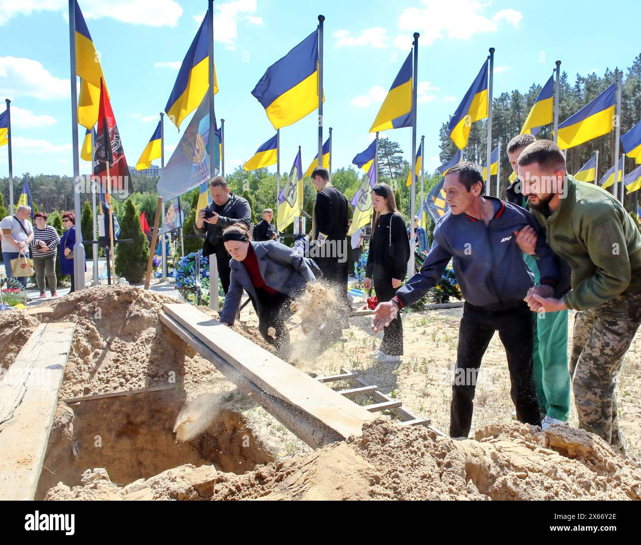 Non Exclusive KYIV REGION, UKRAINE MAY 10, 2024 People throw