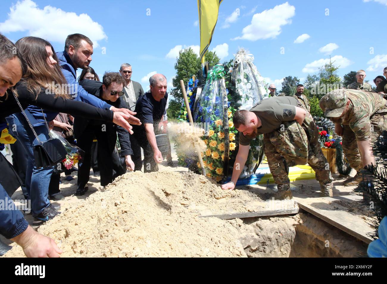 Non Exclusive KYIV REGION, UKRAINE MAY 10, 2024 People throw