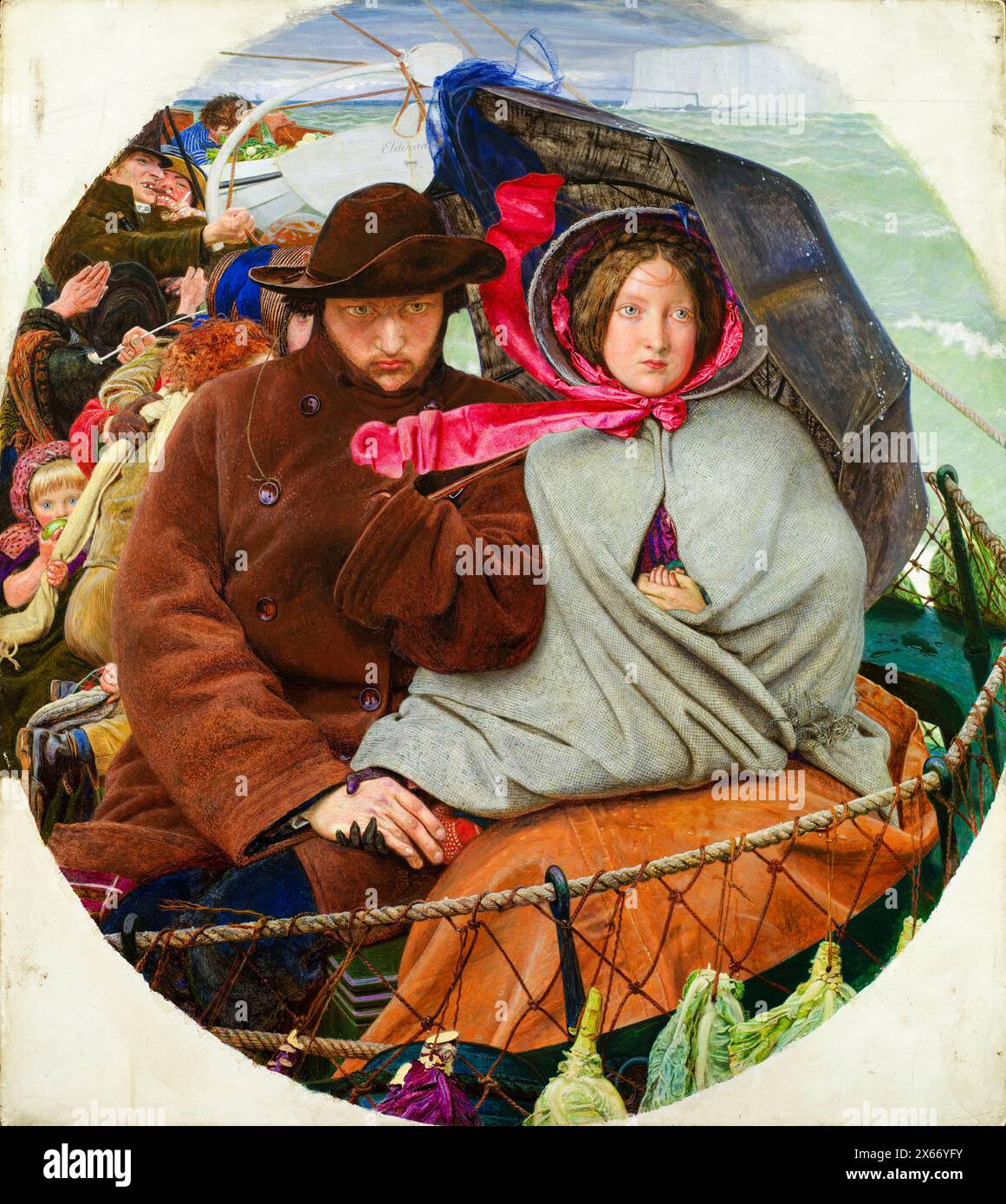 Ford Madox Brown, The Last of England, painting in oil on panel, 1852-1855 Stock Photo