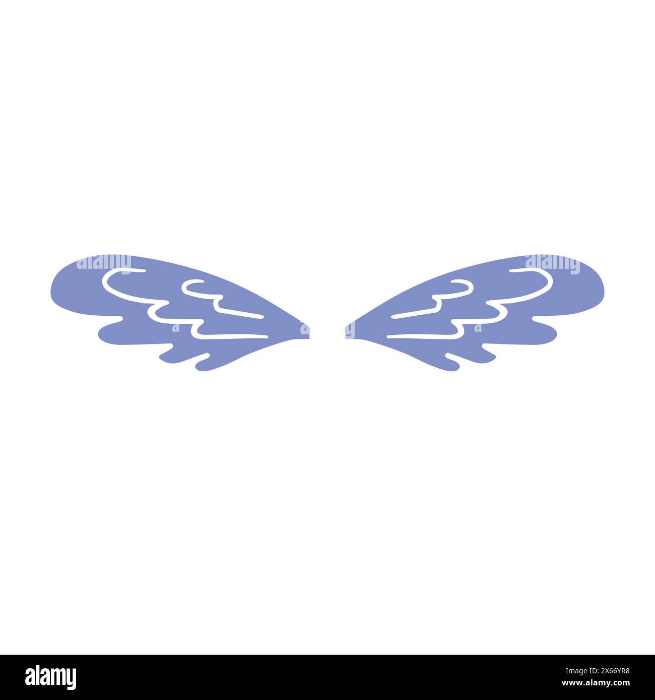 Vector hand drawn doodle sketch wings isolated on white background ...