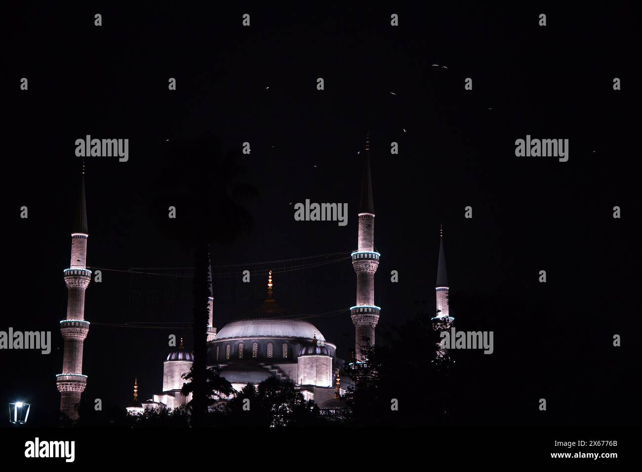 View of the Blue Mosque at night in Istanbul Stock Photo - Alamy
