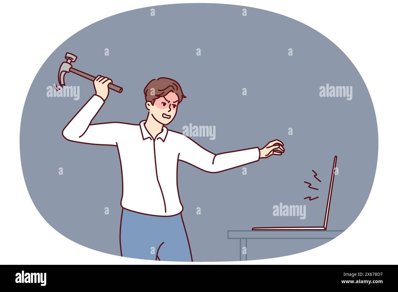 Angry young man nervous breakdown Cut Out Stock Images & Pictures - Alamy