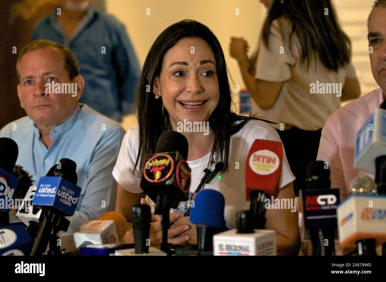 Maracaibo,Venezuela. 02-05-2024. Maria Corina Machado, attends the media to discuss the elections of of July28, in Venezuela. Photo By: Jose I Bula.U. Stock Photo