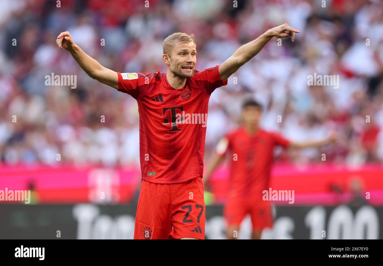 MUNICH, GERMANY - MAY 12: Konrad Laimer of Bayern Muenchen gives his