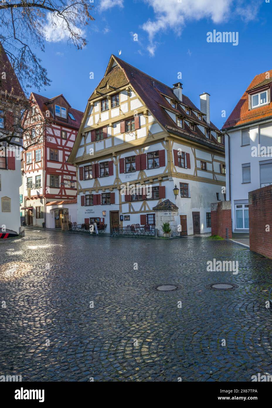 Old half-timbered house, guild house of the boatmen in the fishermen's quarter, Ulm, Baden-Württemberg, Germany Stock Photo