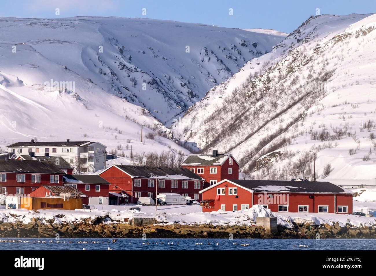 Batsfjord - municipality in the Norwegian Fylke Finnmark, Varanger Peninsula, Norway Stock Photo