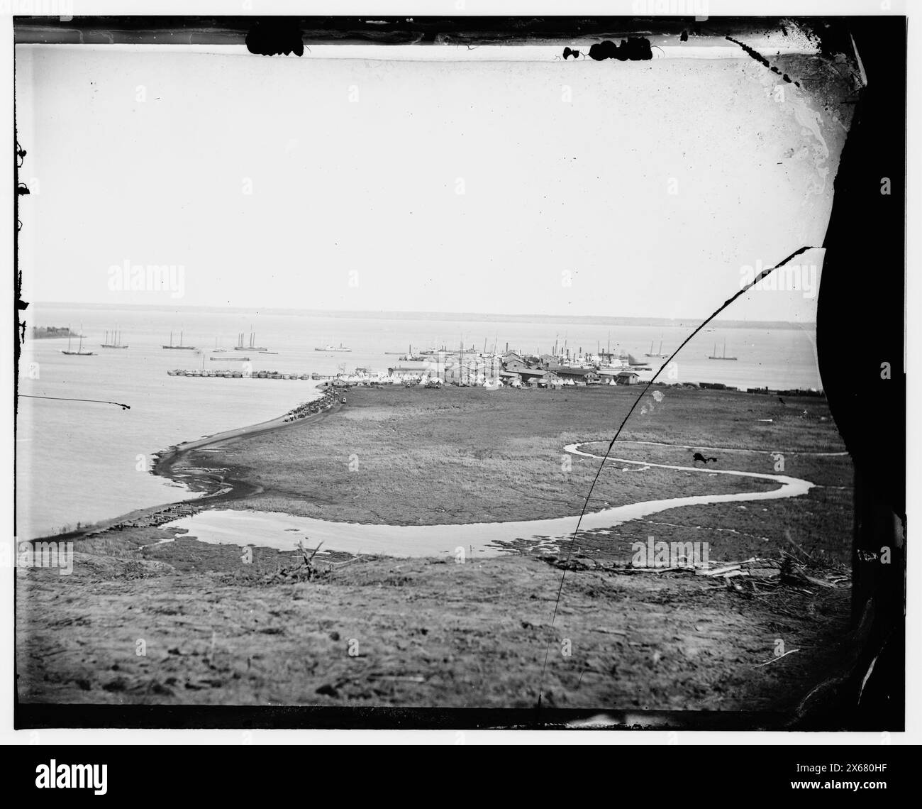 Aquia Creek Landing, Virginia. Distant view of Federal supply depot ...