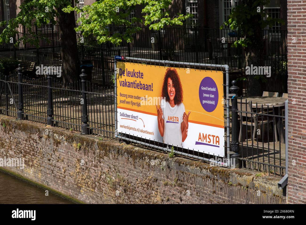 Billboard Vacation Job Wanted At Amsterdam The Netherlands 7-5-2024 Stock Photo