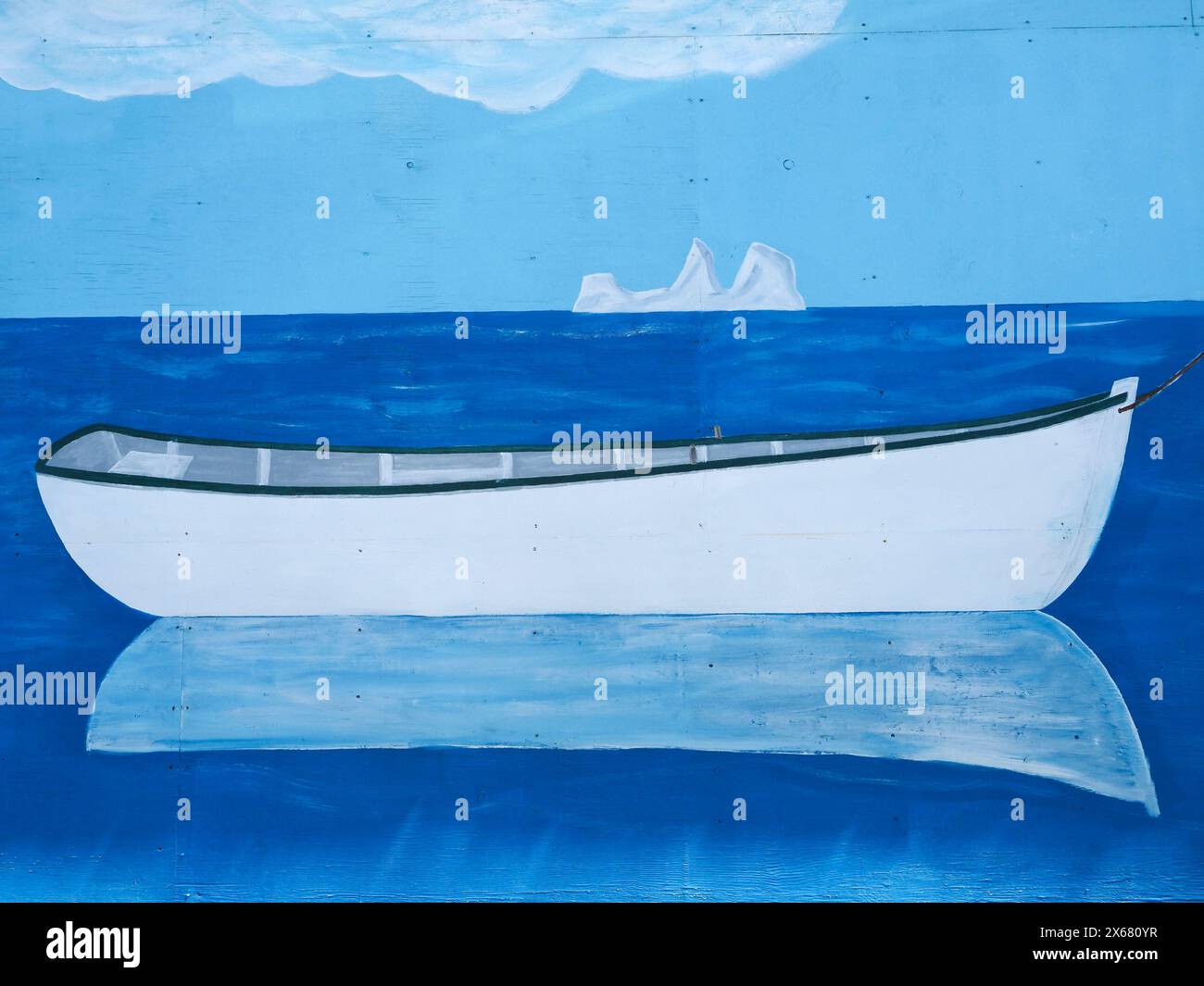 Atlantic Ocean, Canada, dory, fishing shack, folk art, iceberg
