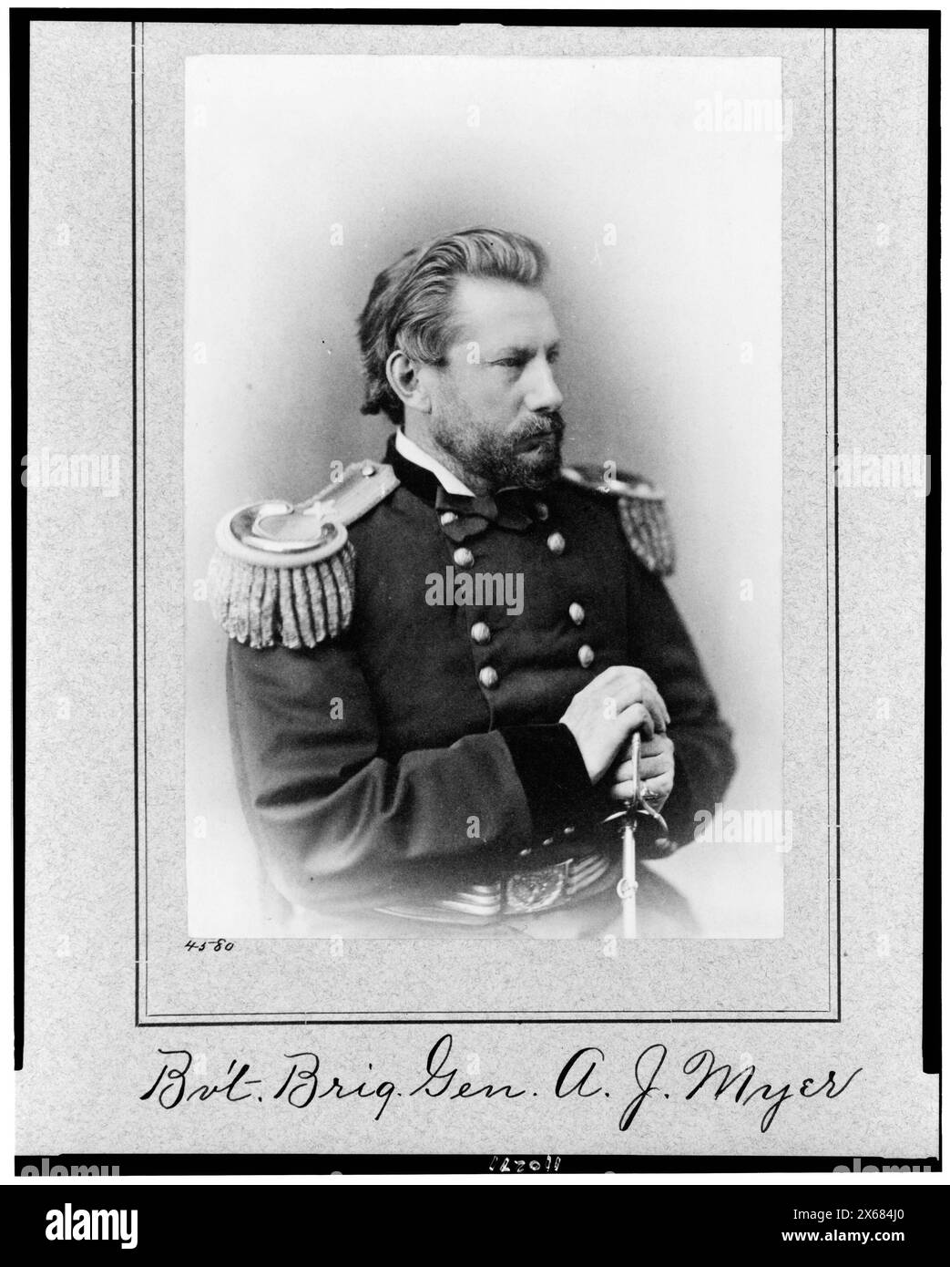 Bv't.-Gen. A.J. Myer, . Civil War Photograph Collection., No. 4580.. Myer, Albert James,--1829-1880--Military service. Stock Photo
