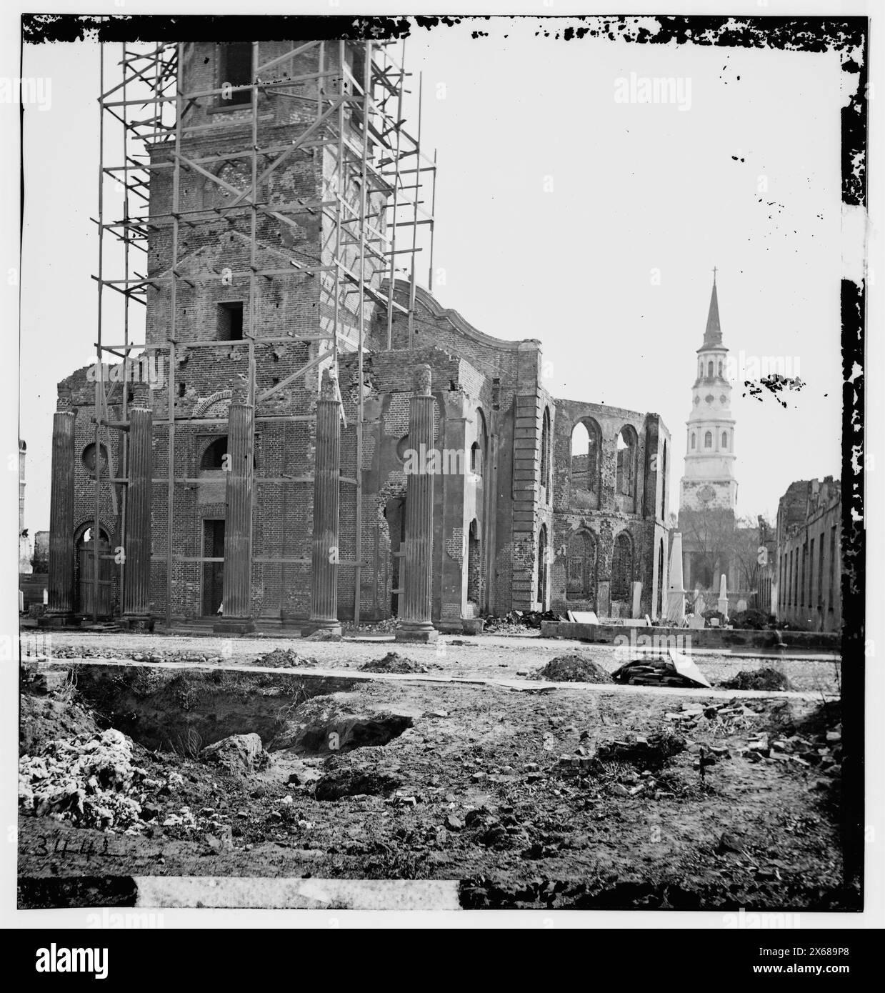 Charleston, South Carolina. Ruins of Circular Church and Secession Hall ...