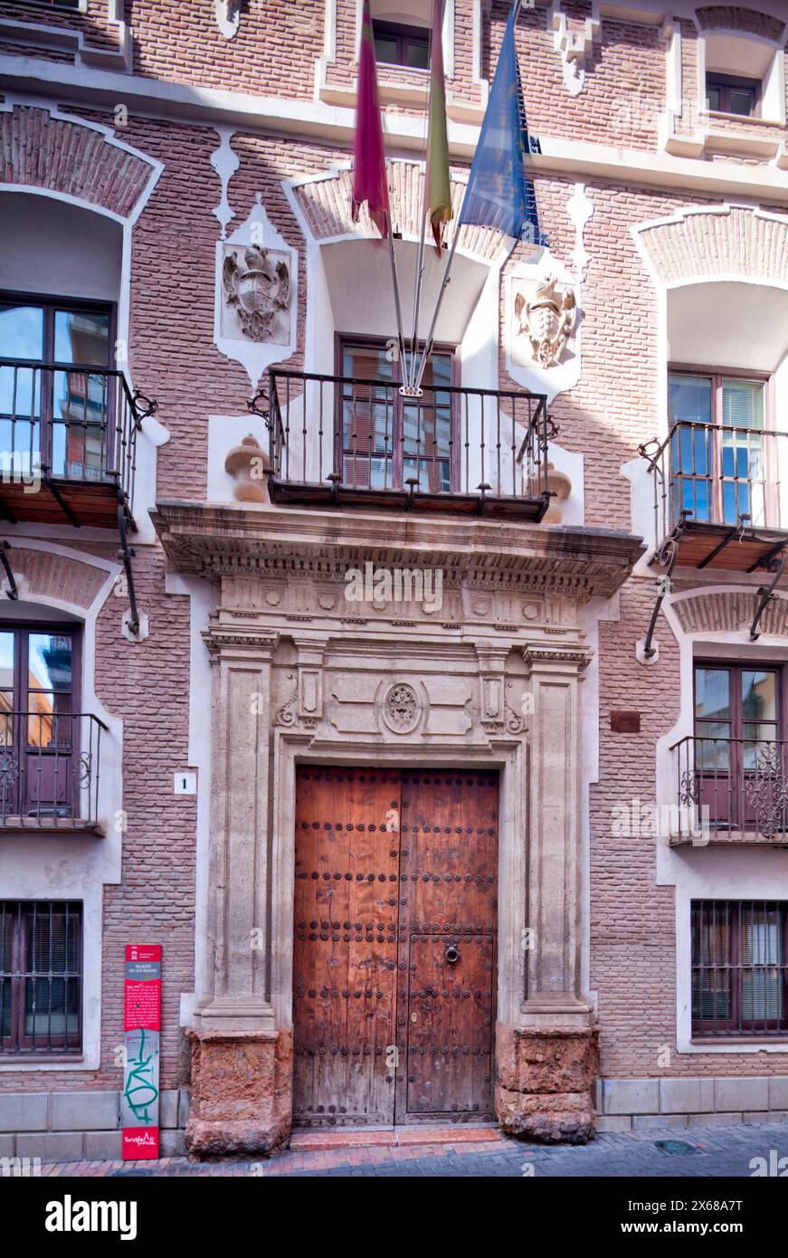 Palacio de las Balsas, house facade, old town, architecture, city tour, Murcia, autonomous region of Murcia, Spain, Stock Photo