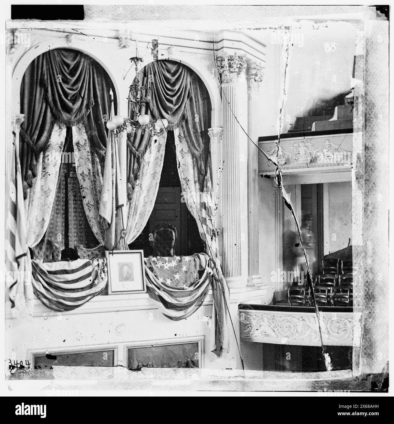 Washington, District of Columbia. President's box at Ford's Theatre, Civil War Photographs 1861-1865 Stock Photo