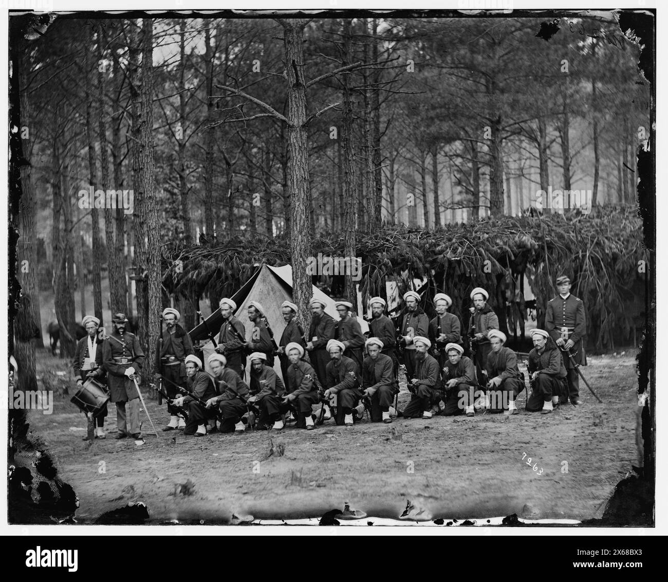 Petersburg, Virginia. Company H, 114th Pennsylvania Infantry, Civil War Photographs 1861-1865 Stock Photo