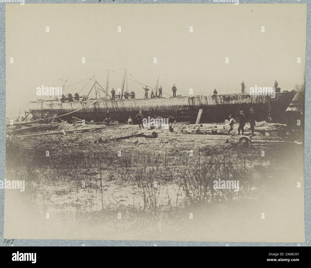 Wreck of U.S. gunboat Indianola - Mississippi River Fleet, Civil War Photographs 1861-1865 Stock Photo