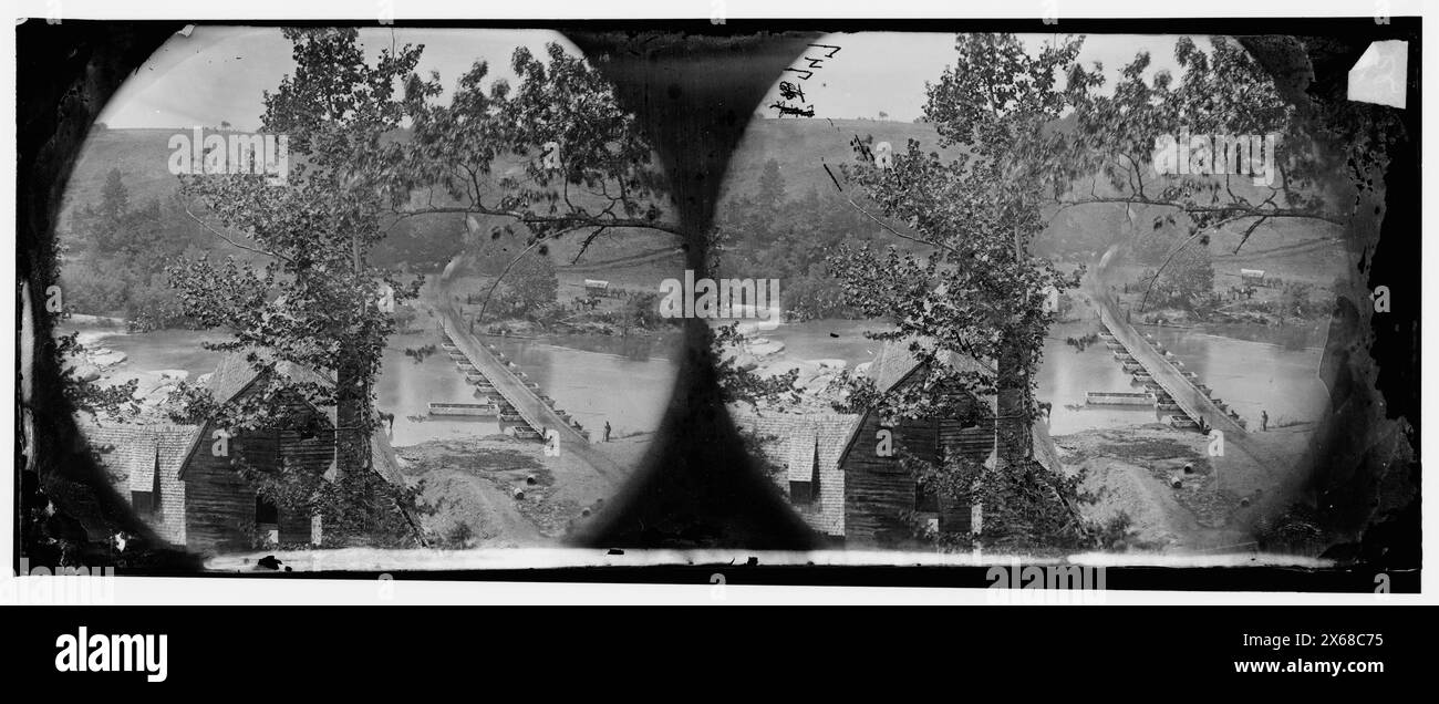 Jericho Mills, Virginia. Canvas pontoon bridge across the North Anna