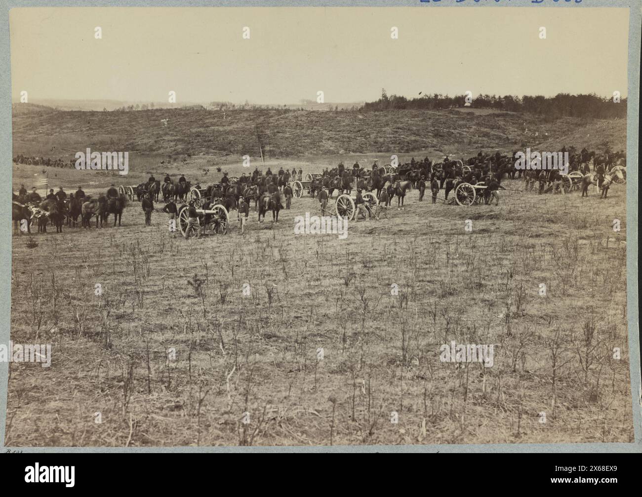 Artillery going into action on south bank of Rappahannock River - June 4, 1863, Civil War Photographs 1861-1865 Stock Photo