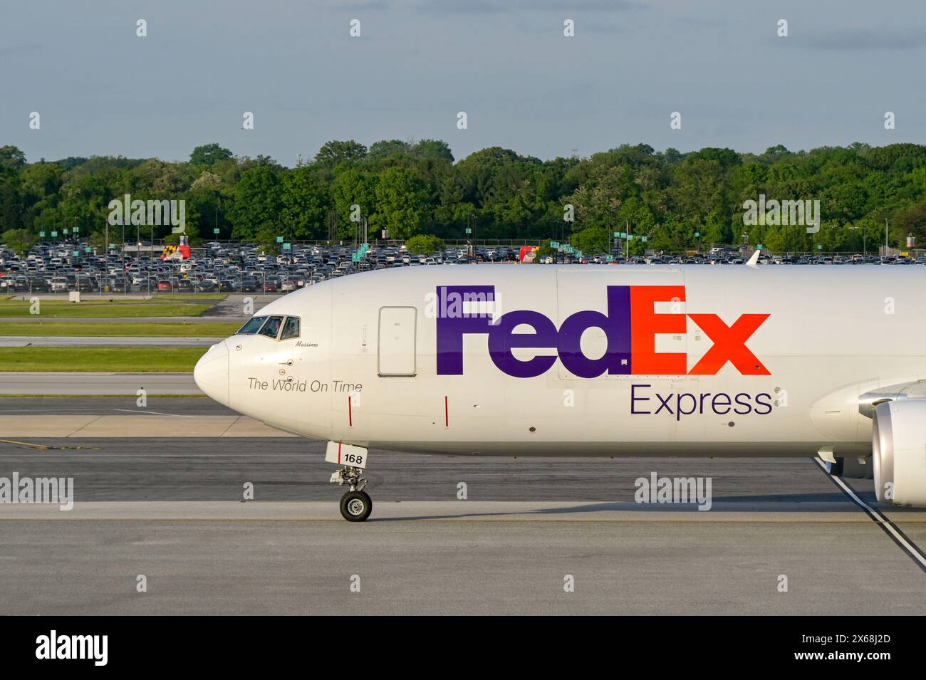 Baltimore, Maryland, USA - 3 May 2024: Boeing 767 cargo jet ...