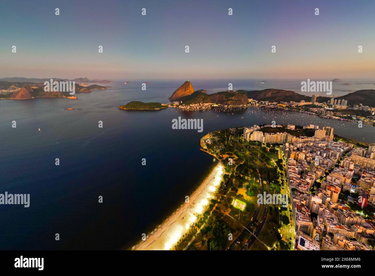 Aerial View of Rio de Janeiro City With Flamengo Beach and Sugarloaf ...