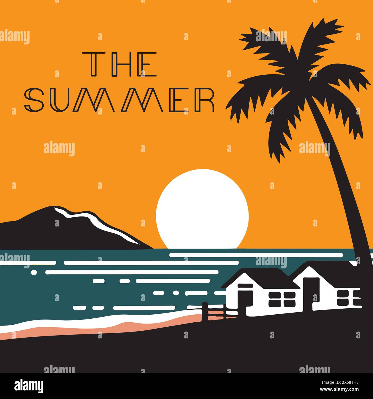 Summer T Shirt Design With Vector File Stock Vector