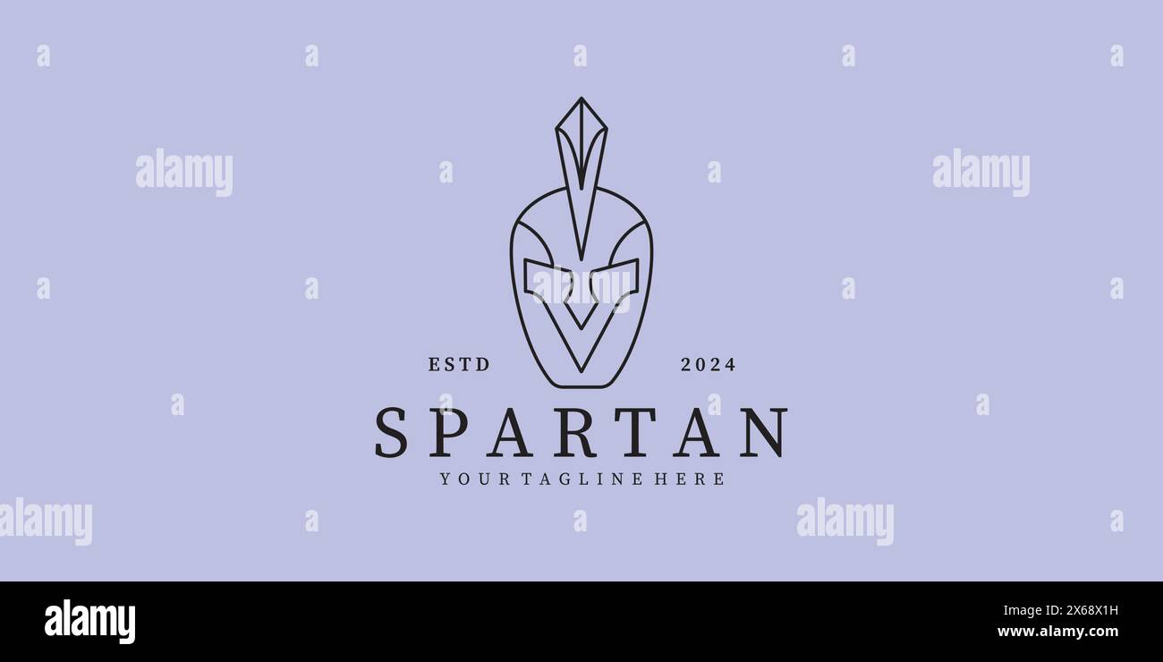 logo line art spartan vector minimalist design Stock Vector