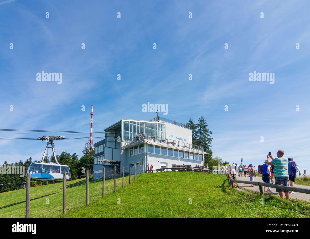 Bregenz, cable car top station of Pfänderbahn at Bodensee (Lake ...