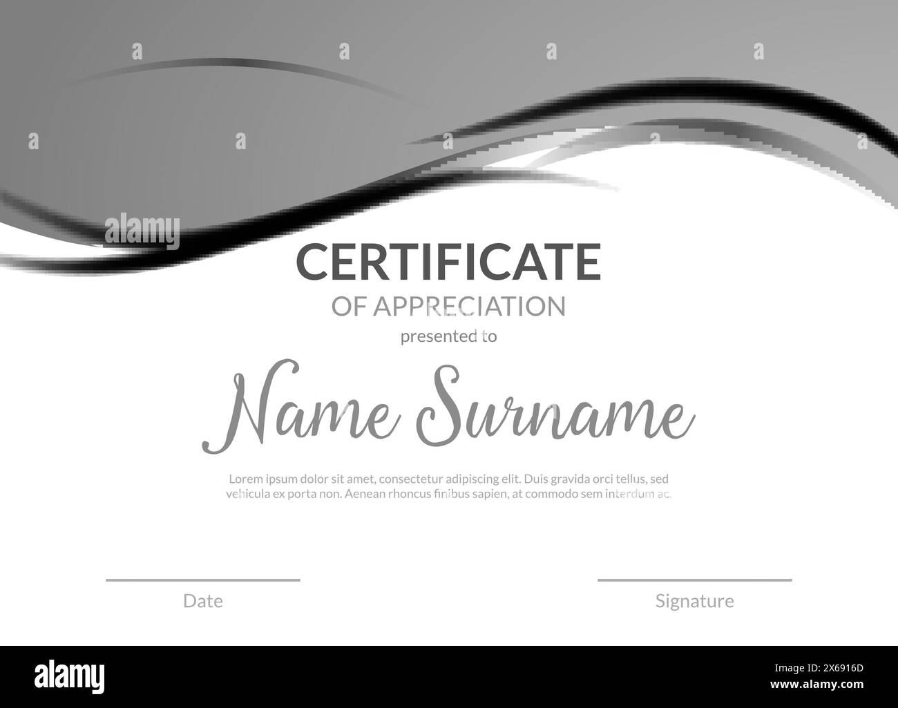 Certificate award diploma template design. Certificate appreciation modern business card award design Stock Vector