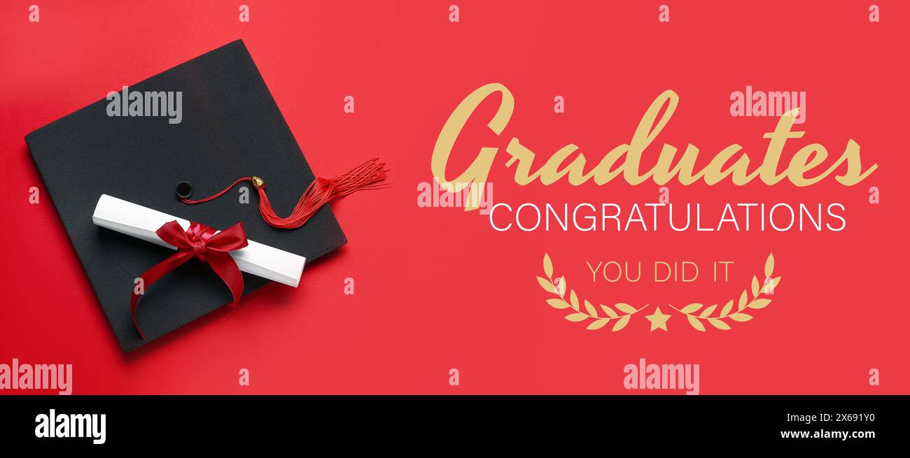 Congratulations to graduates poster hi-res stock photography and images ...