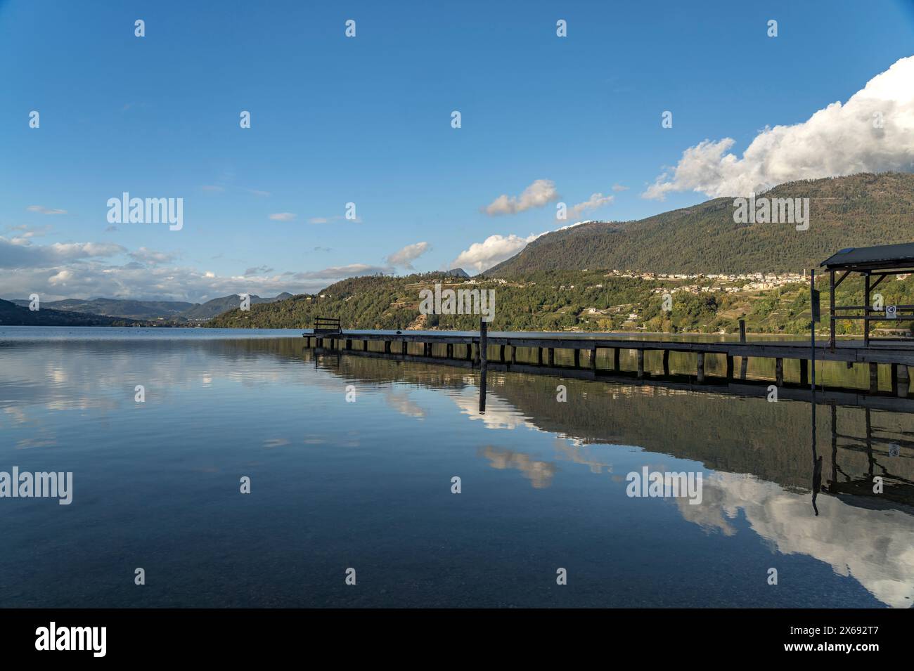 Lake Caldonazzo in Valsugana, Trentino, Italy, Europe Stock Photo