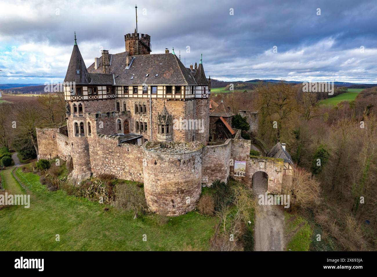 Aerial view castle berlepsch hesse hi-res stock photography and images ...
