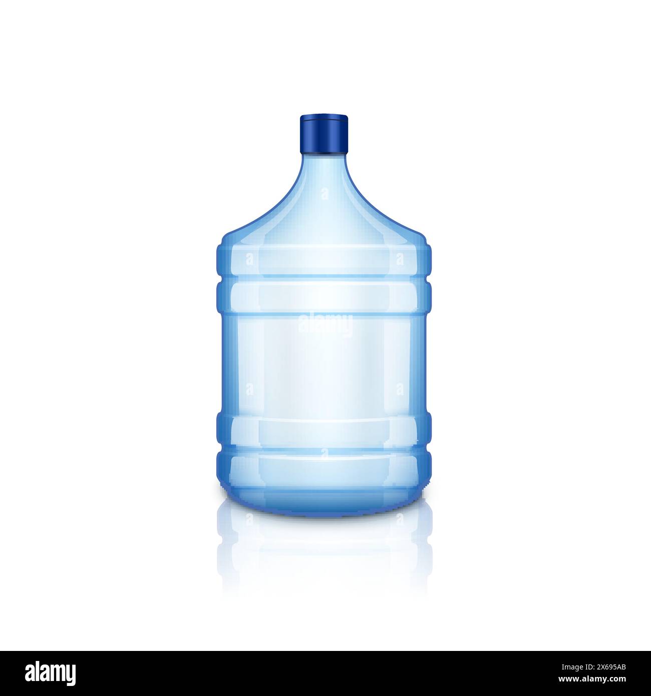 Vector water empty bottle. Large plastic big blue transparent bottle ...