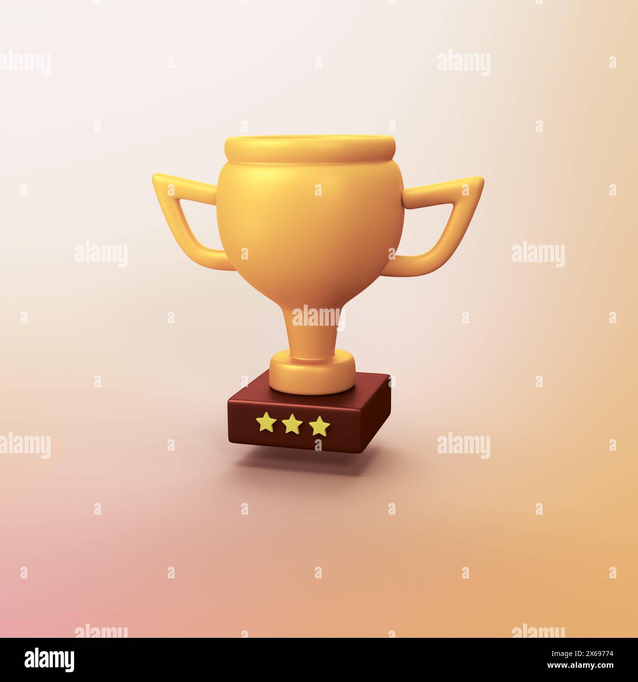 Winner cup competition - stylized 3d CGI icon object Stock Photo - Alamy