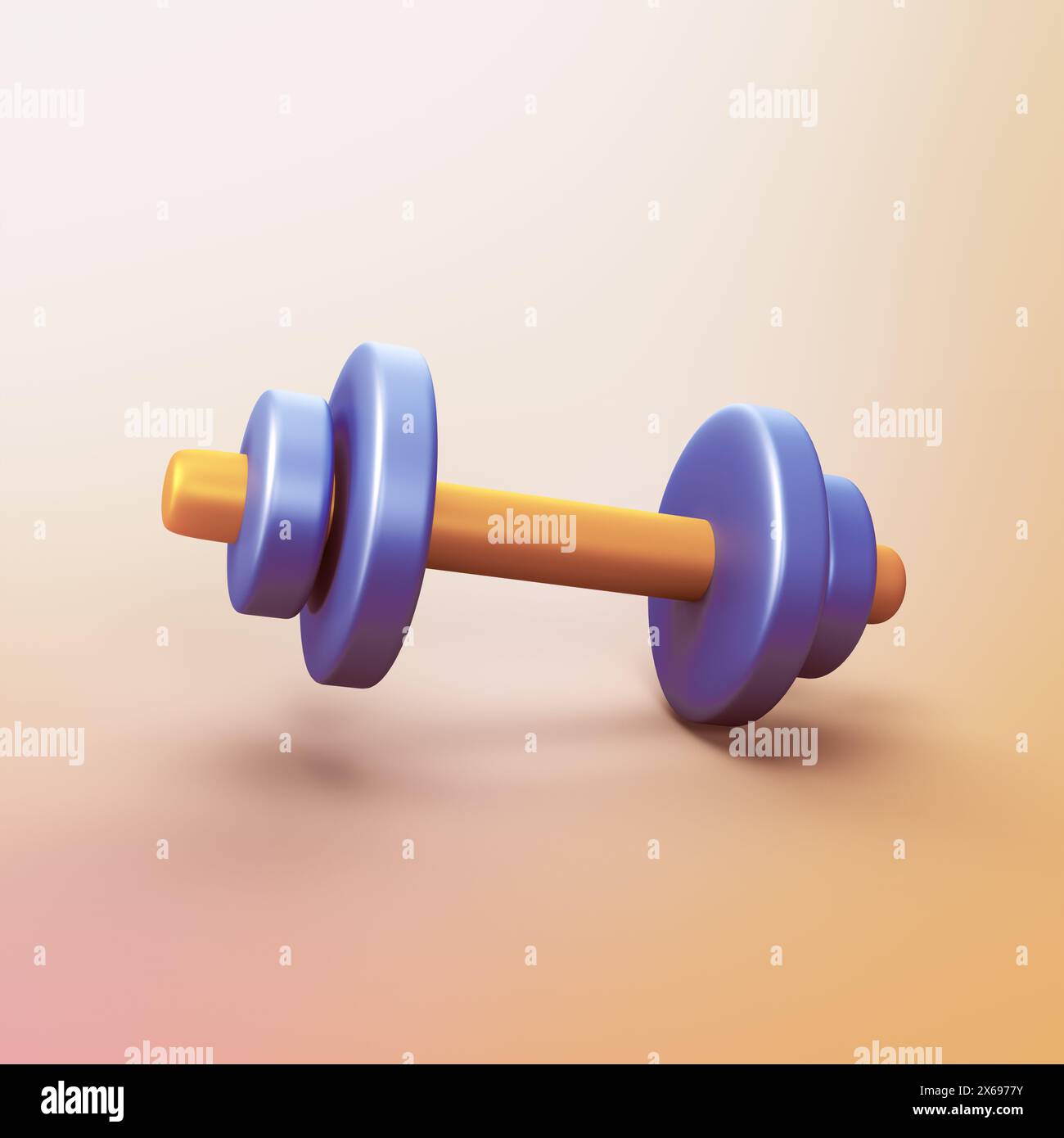 Gym barbell - stylized 3d CGI icon object Stock Photo - Alamy