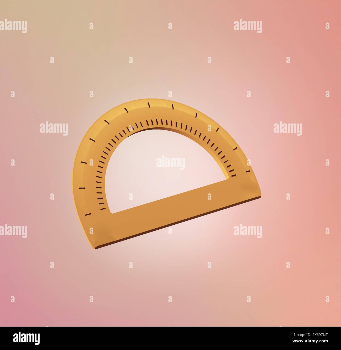Stylized 3d icon object - angle ruler Stock Photo - Alamy