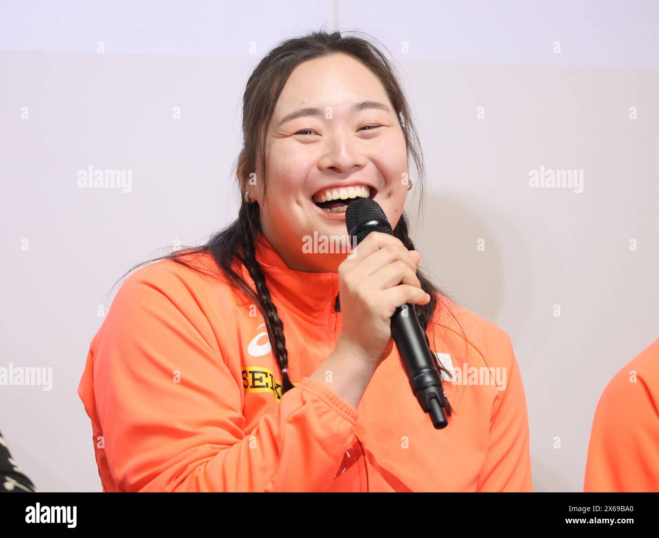 Tokyo, Japan. 13th May, 2024. javelin throw world champion Haruka Kitaguchi speaks as she